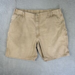Vintage Carhartt‎ Shorts Mens 42 Brown Canvas Carpenter Hammer Loop Work Grunge